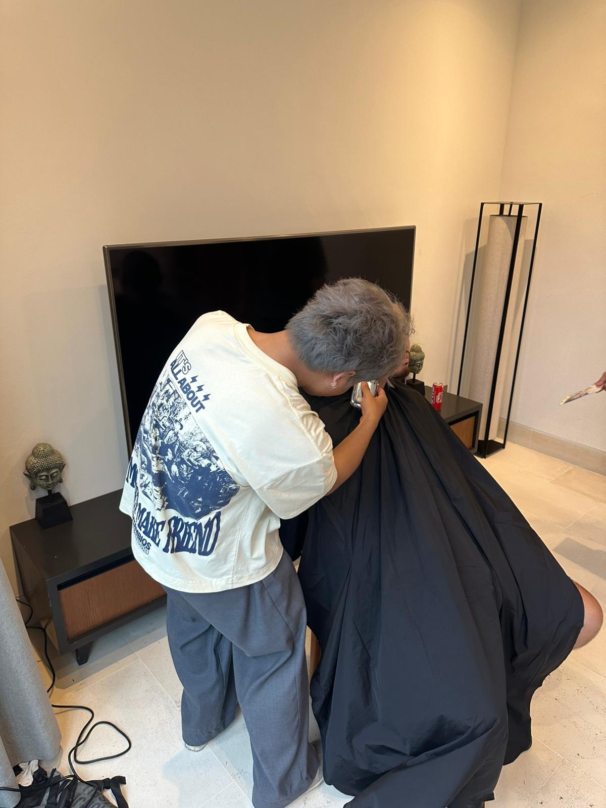 Professional clipper work on client haircut